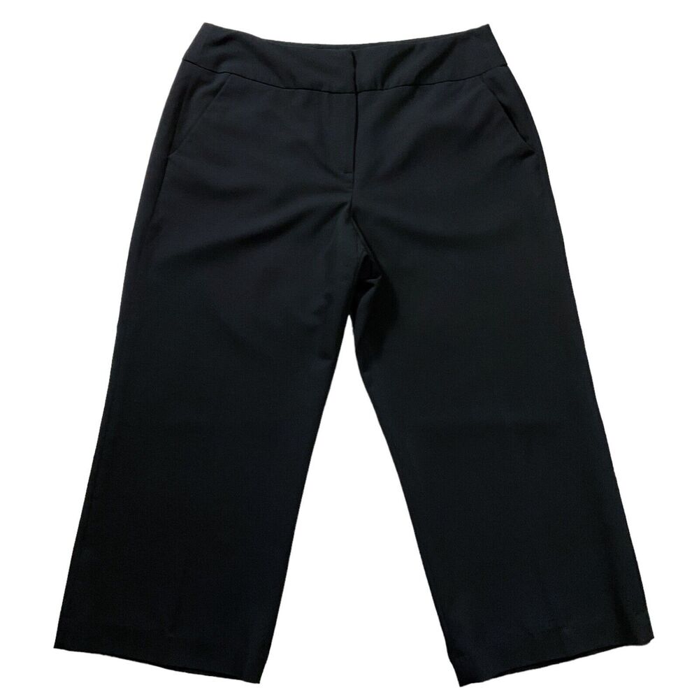 Sandro Womens Pants size 10 Black Soft Lightweight Capris Crop Trousers Stretch